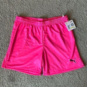 🔥Puma TeamGoal 23 Knit Fluorescent Rose Pink Shorts!